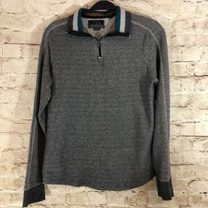 Men’s Knit Heritage Gray Half zip sweater small